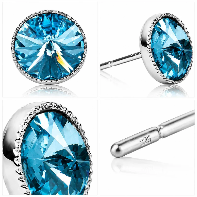 LUISIA® Solitär Ohrstecker "Joy" mit Kristallen von Swarovski® | Aquamarine