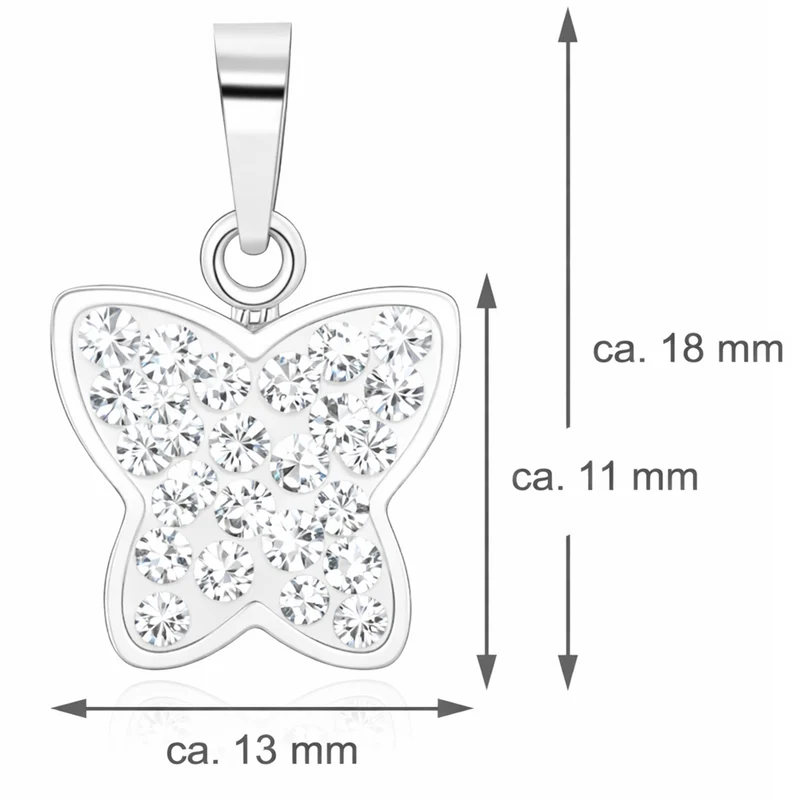 LUISIA® Kettenanhänger "Schmetterling" - Premium Kristalle - 925 Sterling Silber | Kristall