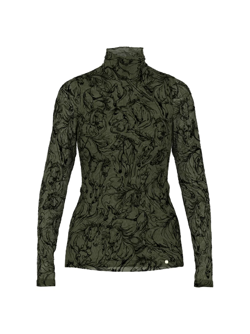Shirt mit Samt-Beflockung