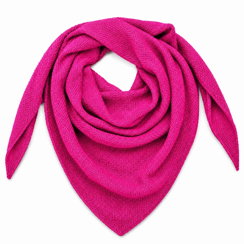 XL Strick Dreieckstuch - Schal 200 x 80 cm | Pink