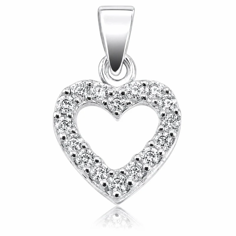 LUISIA® Kettenanhänger "Herz mit Zirkonia" - 925 Sterling Silber