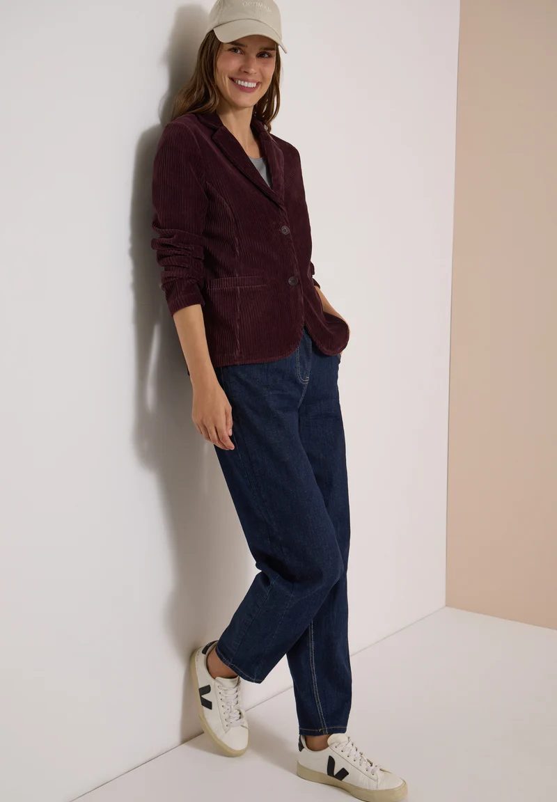 Jerseycord Blazer in Unifarbe