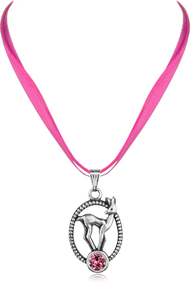 LUISIA® Halskette Valentina Reh mit Premium Kristallen - Pink