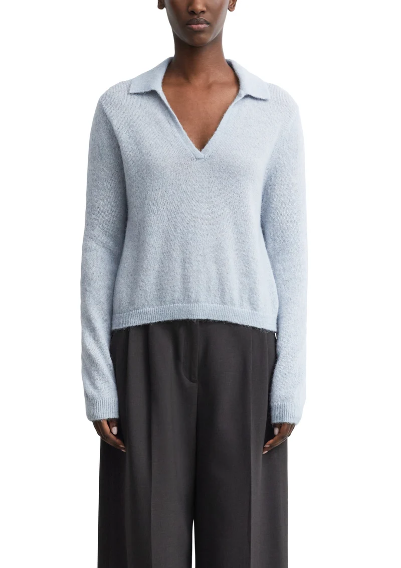 Alpakamix-Pullover mit Polokragen