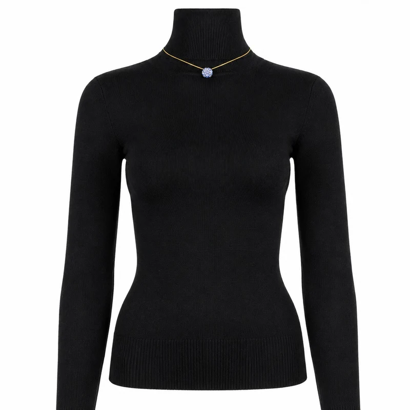 LUISIA® Halskette "Mia" mit Blüten Kugel - 16 Karat vergoldet | Hellblau
