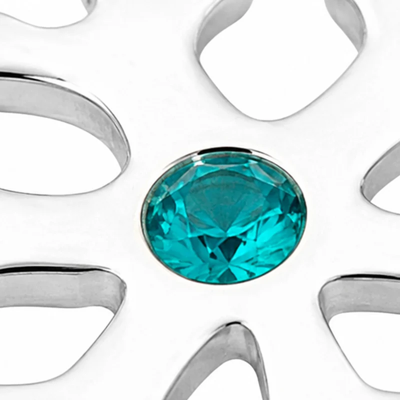 LUISIA Kettenanhänger Schneeflocke mit Kristall von Swarovski® | 925 Sterling Silber | Blau
