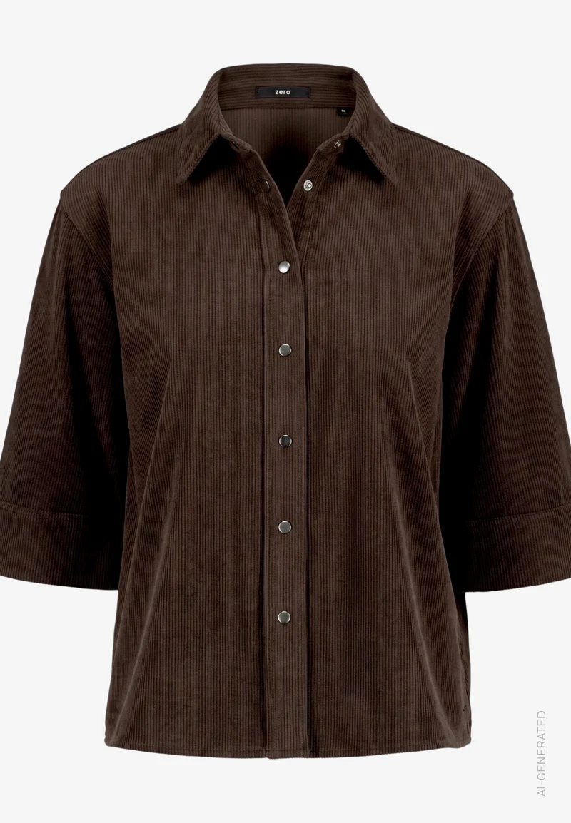 Cordbluse mit Hemdkragen