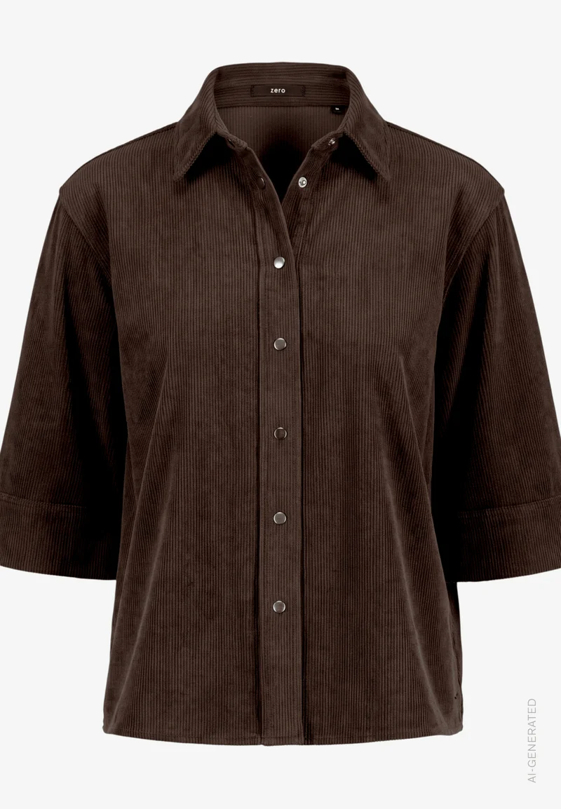 Cordbluse mit Hemdkragen