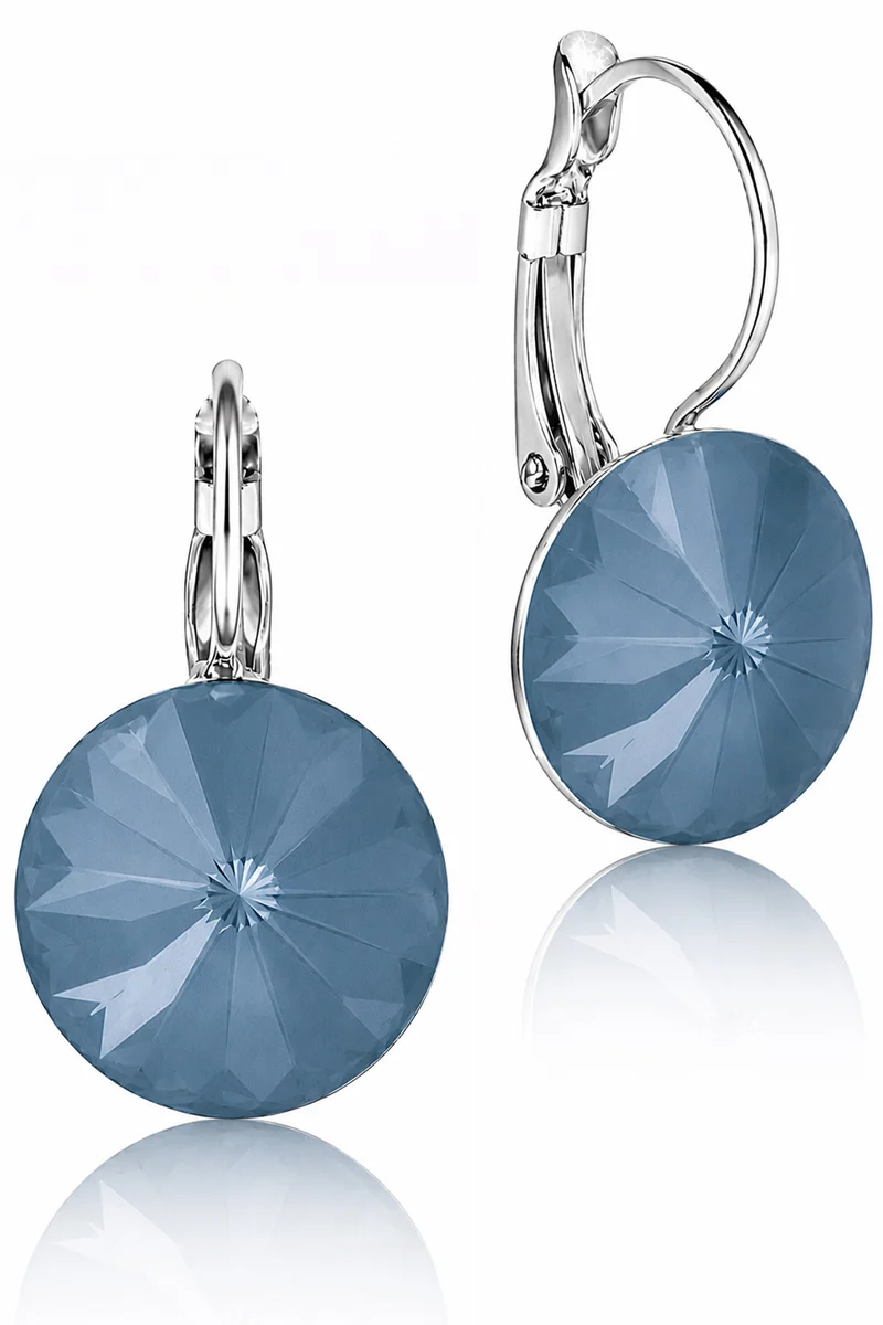 LUISIA® Ohrringe Rivoli mit Kristallen von Swarovski® 14 mm | Matt Denim