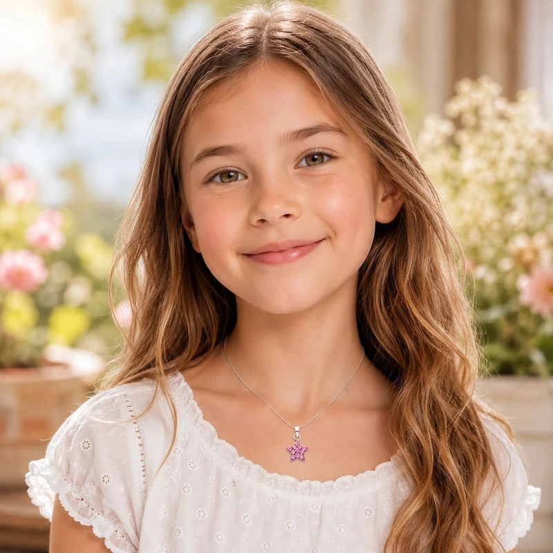 LUISIA® Kettenanhänger "Stern" mit Kristallen von Swarovski® | Rosa