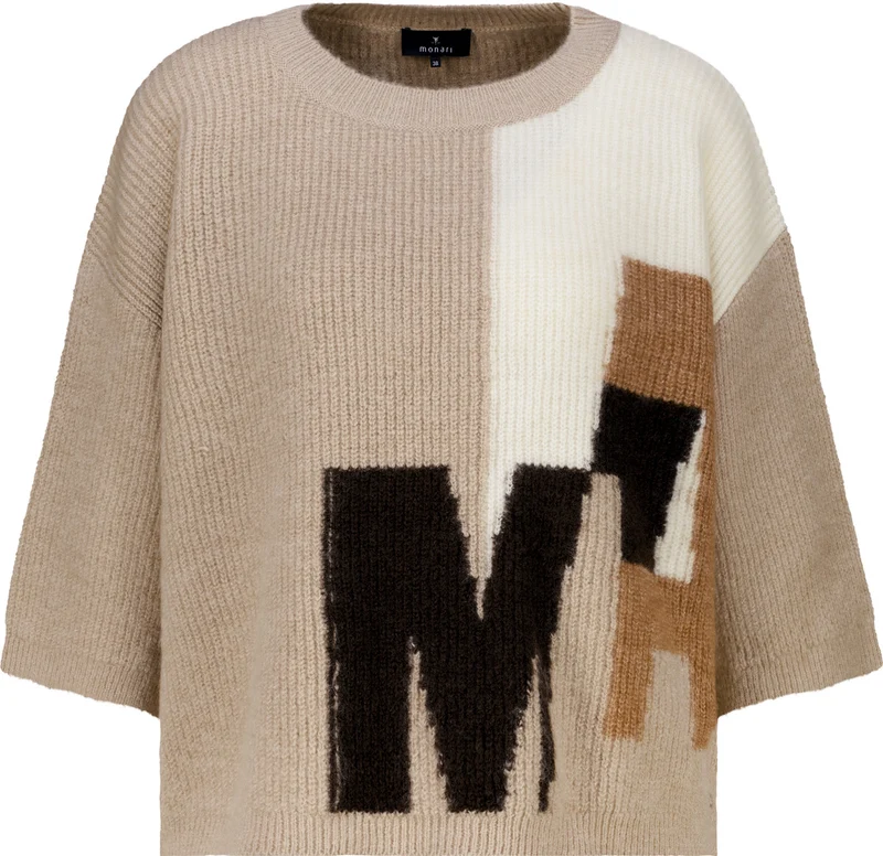 Viskose-Strickpullover mit 3/4-Ärmeln