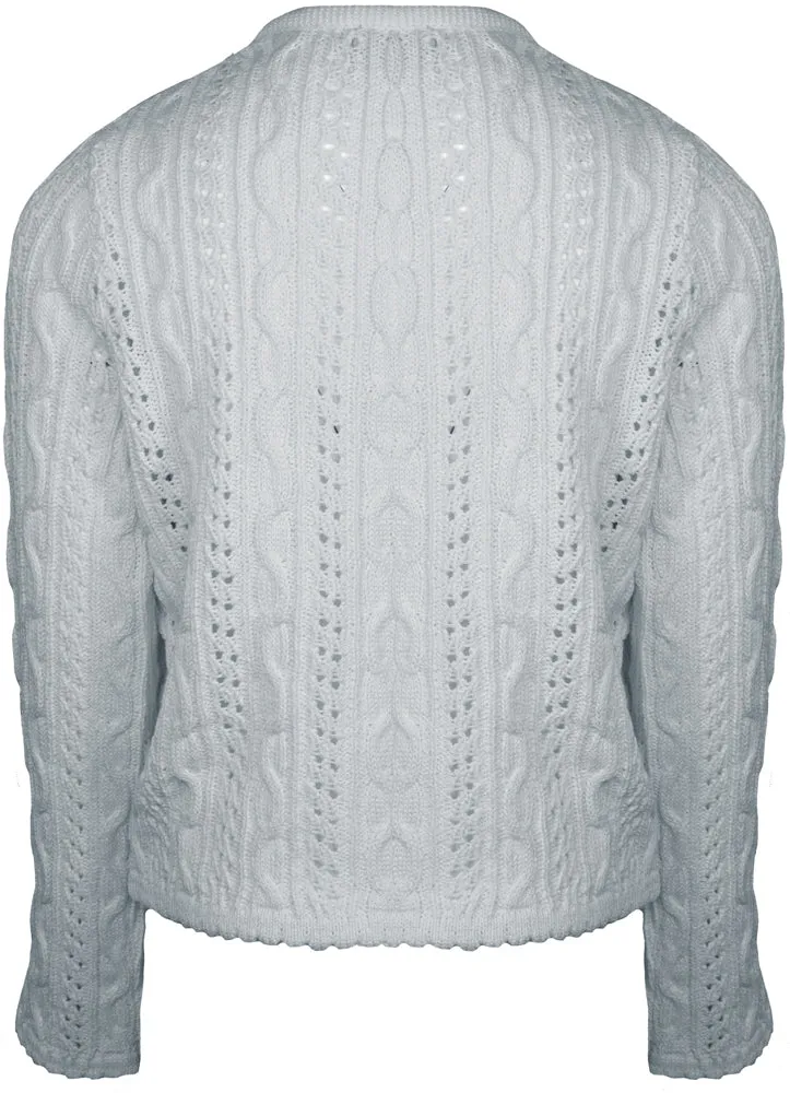 Huber Trachten Strickjacke "Alia" für Mädchen | Silber Grau