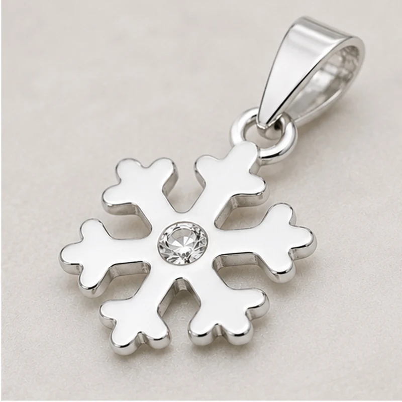 LUISIA Kettenanhänger Schneeflocke mit Kristall von Swarovski® | 925 Sterling Silber | Kristall