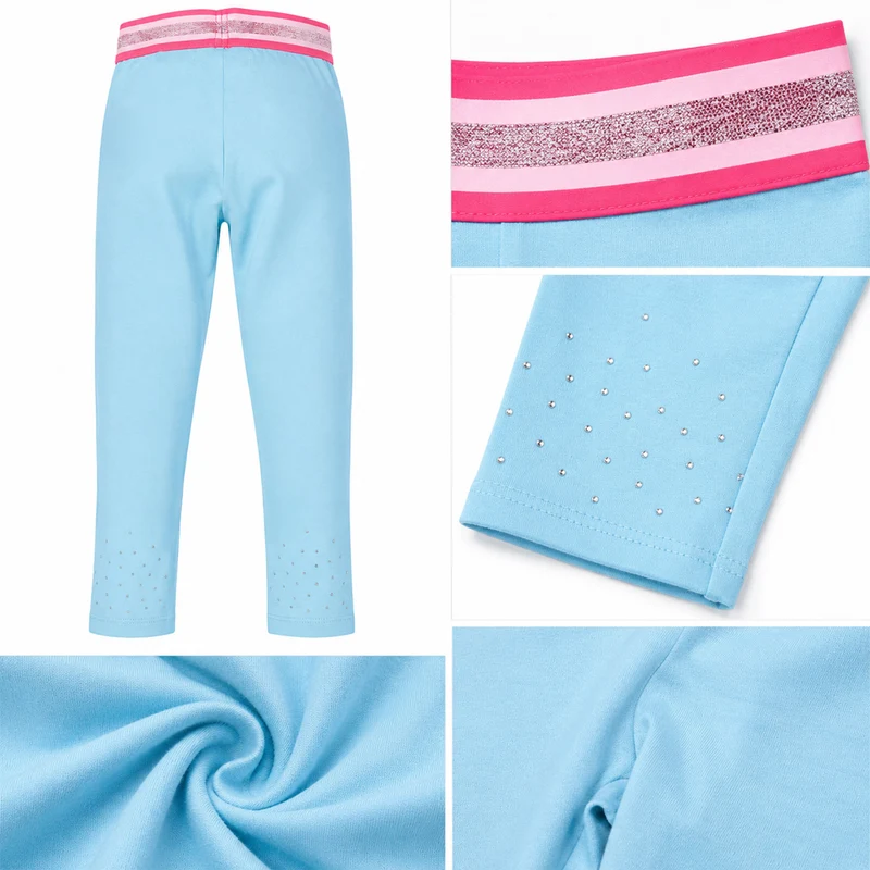 BONDI Baby Mädchen Leggings mit Glitzersteinen 36207 | Blau