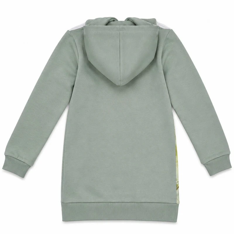 BONDI Mädchen Kapuzenkleid Hoodiekleid "Horse Love" 36215 | Oliv Grün