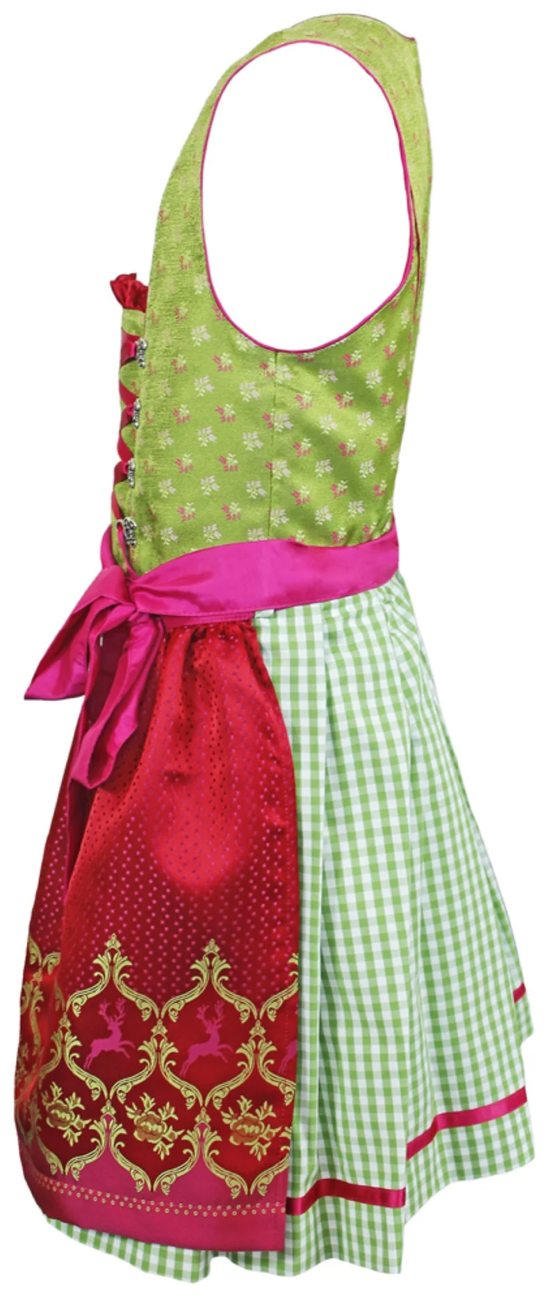 Isar-Trachten Jugend Dirndl "Clarissa" | Grün Pink