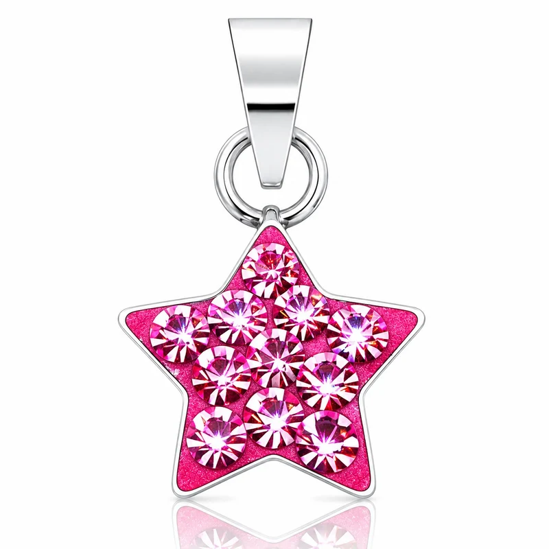 LUISIA® Kettenanhänger "Stern" mit Kristallen von Swarovski® | Pink