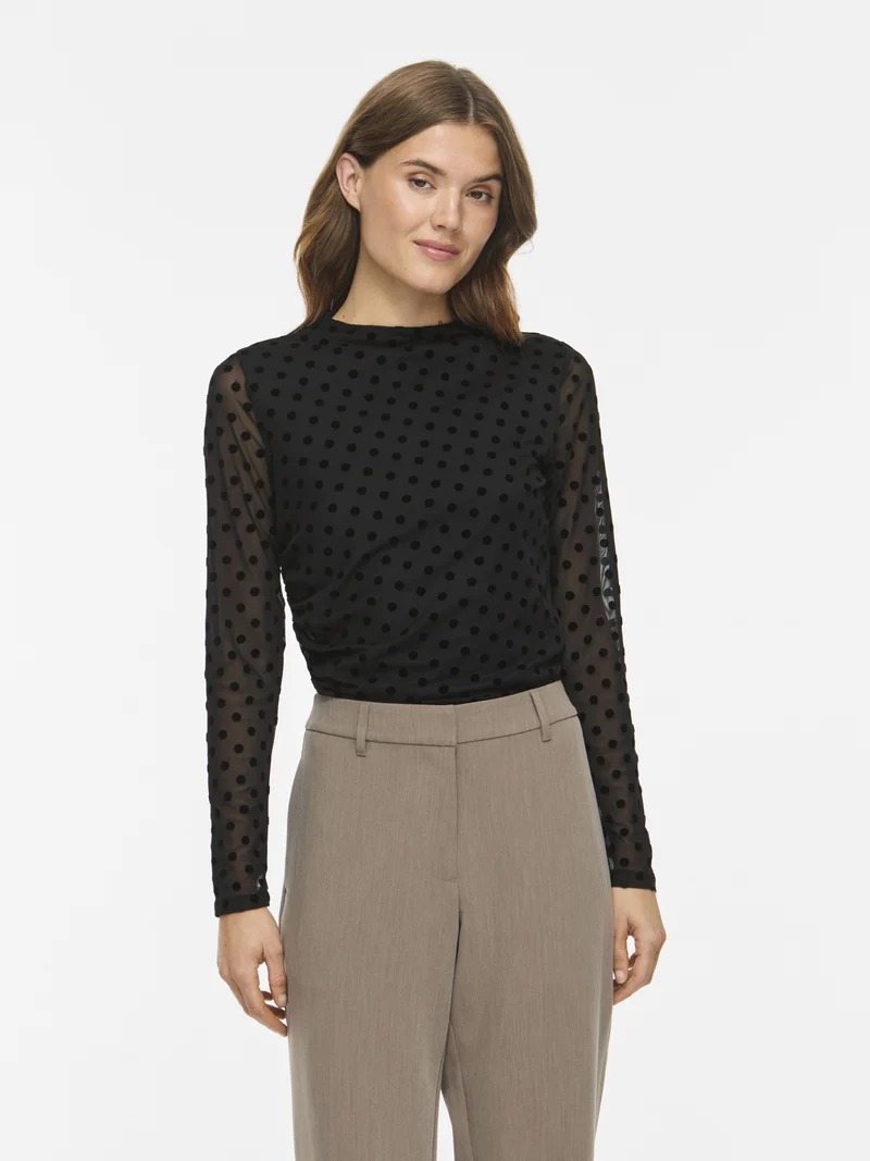 VIRIKKE Mesh-Shirt mit Stehkragen