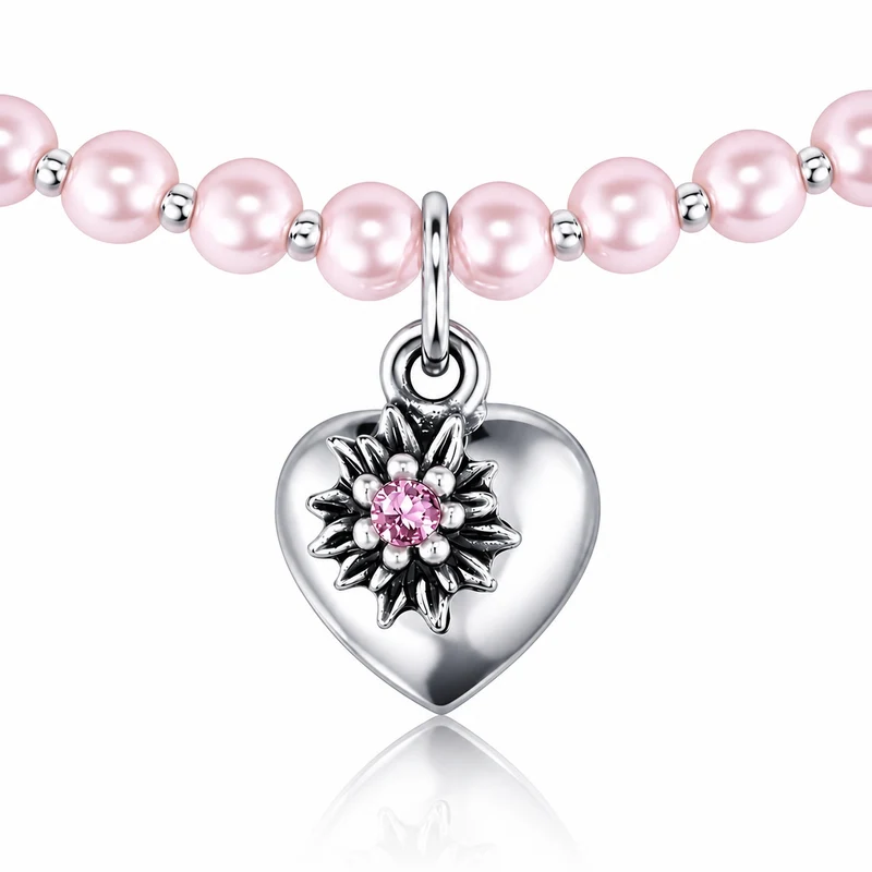 LUISIA® Kinder Perlenkette "Luna" mit Kristallen von Swarovski® | Rosa