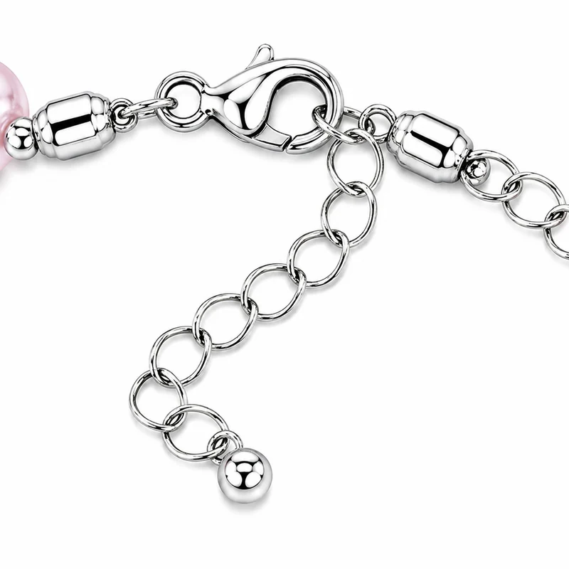 LUISIA® Kinder Perlenkette "Luna" mit Kristallen von Swarovski® | Rosa