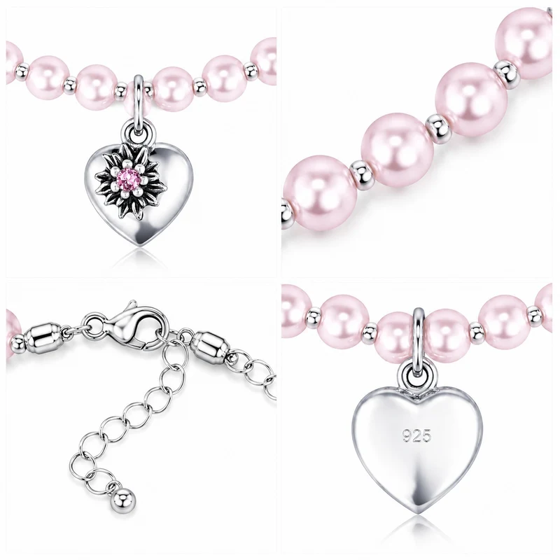 LUISIA® Kinder Perlenkette "Luna" mit Kristallen von Swarovski® | Rosa