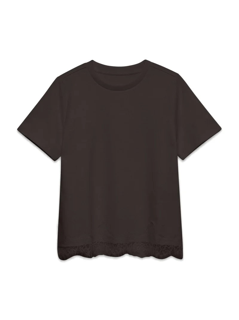 SARA T-Shirt mit Spitzendetail