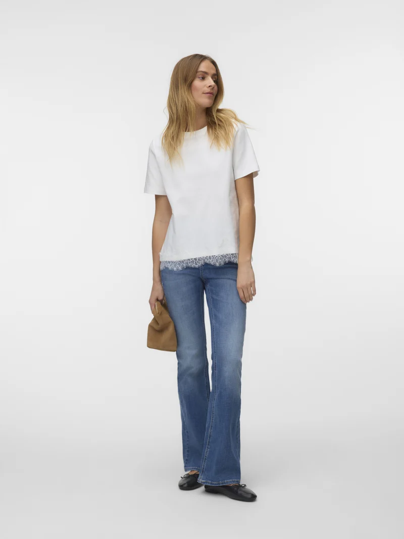 SARA T-Shirt mit Spitzendetail