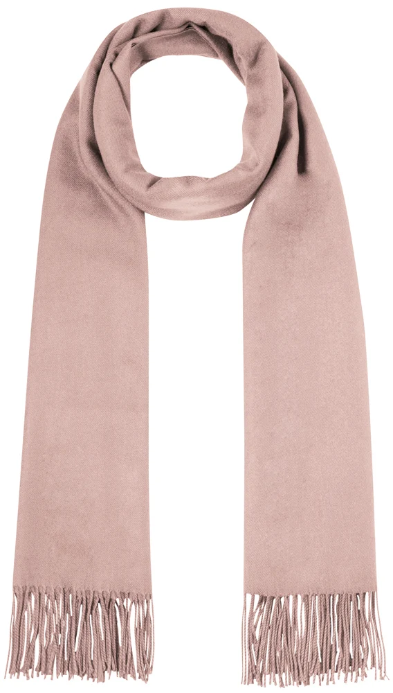 Fransen Schal Stola mit Kaschmir uni - Rosa