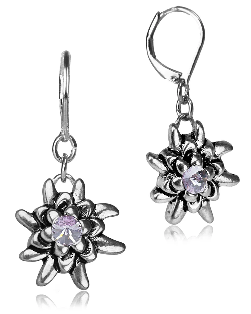 LUISIA® Edelweiß Ohrhänger "Emilia" mit Premium Kristallen | Violet / Flieder - Ohrringe