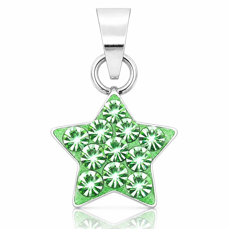LUISIA® Kettenanhänger "Stern" mit Kristallen von Swarovski® | Hellgrün