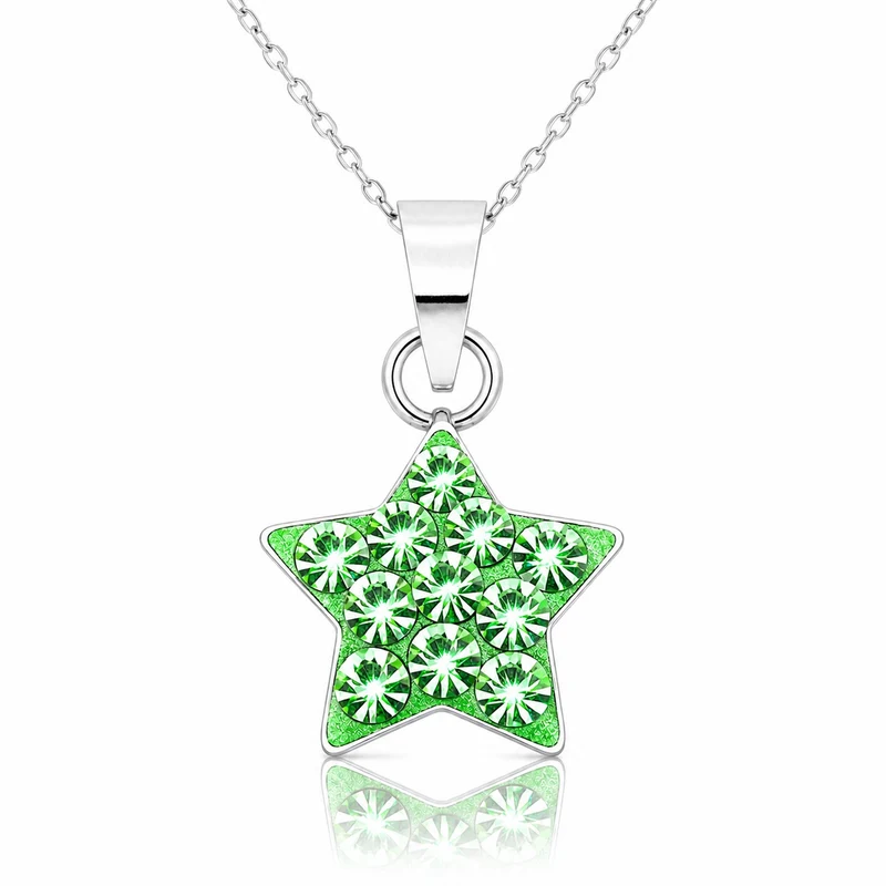 LUISIA® Kettenanhänger "Stern" mit Kristallen von Swarovski® | Hellgrün