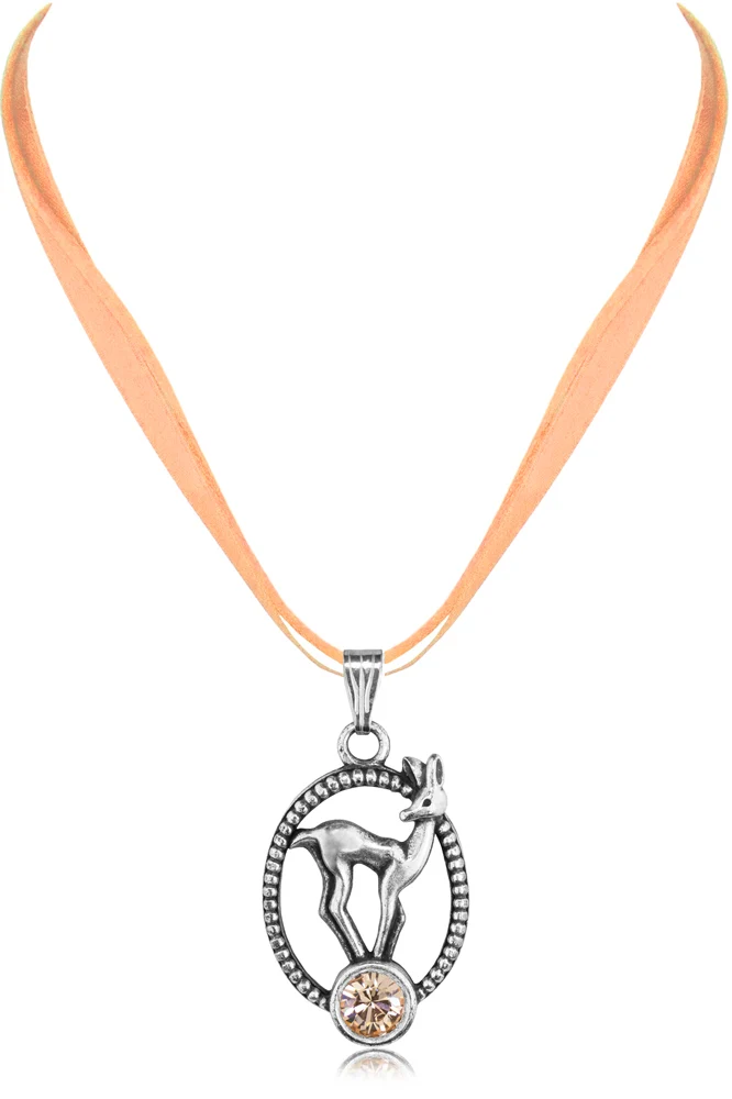 LUISIA® Halskette Valentina Reh mit Premium Kristallen - Apricot
