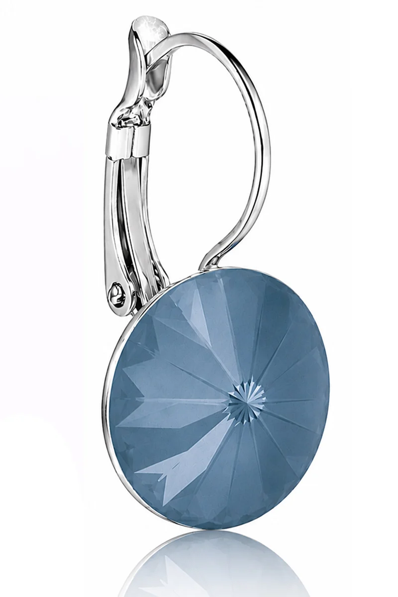 LUISIA® Ohrringe Rivoli mit Kristallen von Swarovski® - 12 mm | Matt Denim