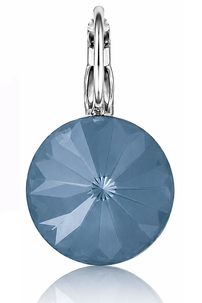LUISIA® Ohrringe Rivoli mit Kristallen von Swarovski® - 12 mm | Matt Denim
