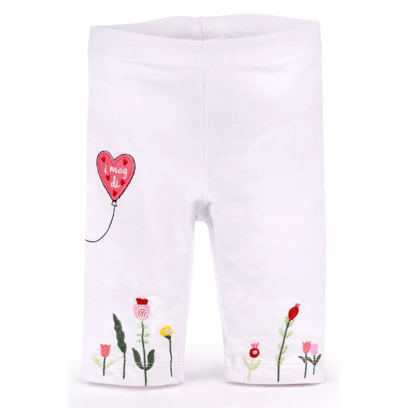 BONDI Baby Mädchen Capri Hose Leggings "Blümchen" 86767 | Weiß