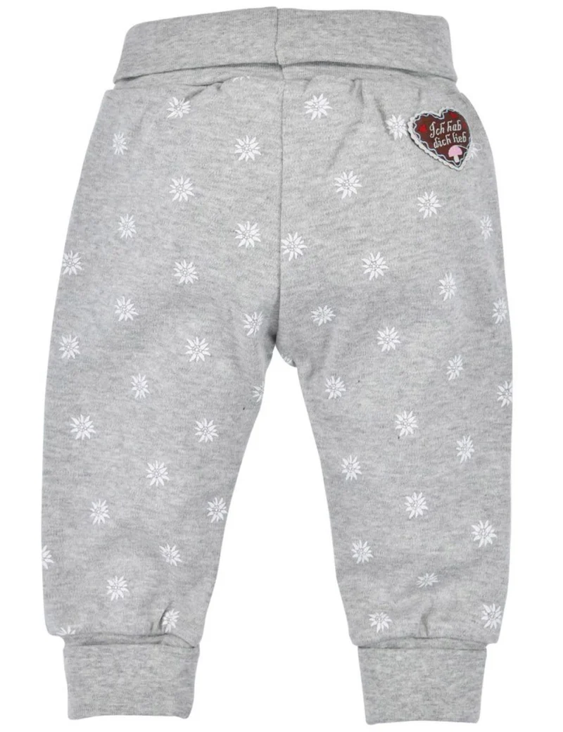 BONDI Baby Kinder Laufhose Jogginghose "Herzilein" 86563 | Grey-Melange
