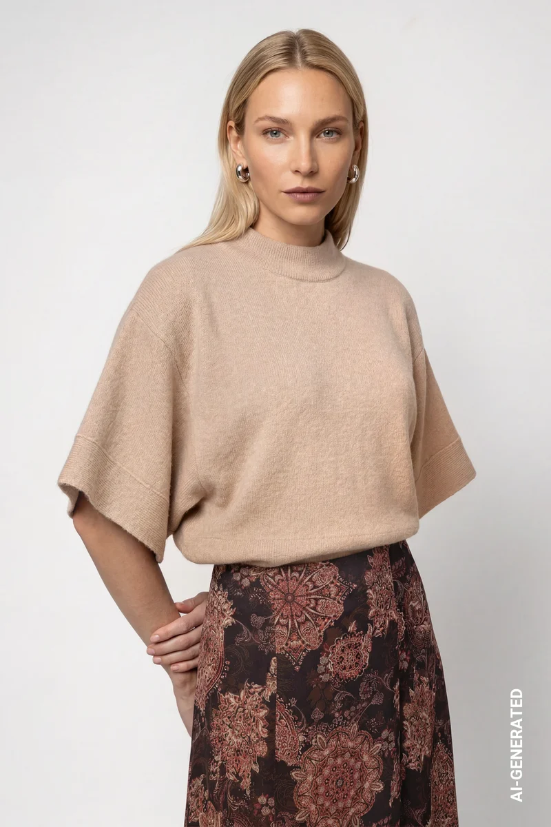 Strickpullover mit Fledermausärmeln