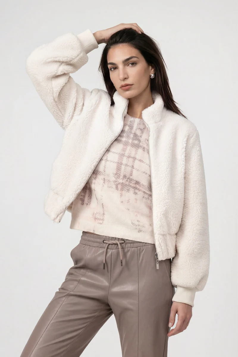 Teddy Jacke mit Stehkragen