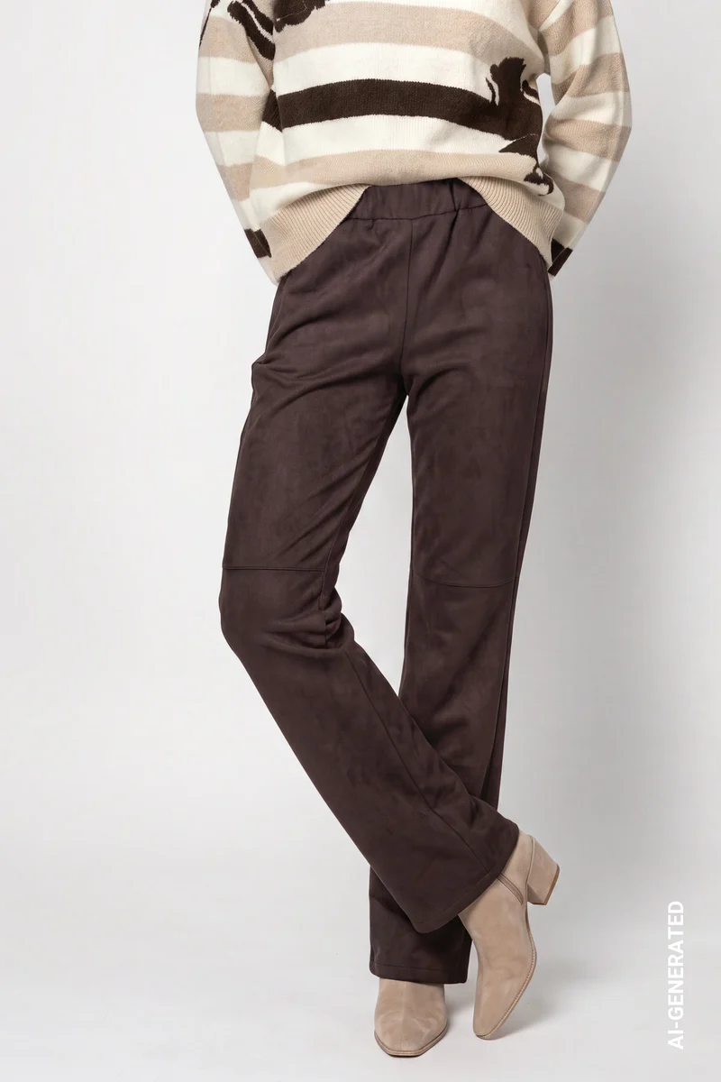 Velours Hose mit Straight Leg