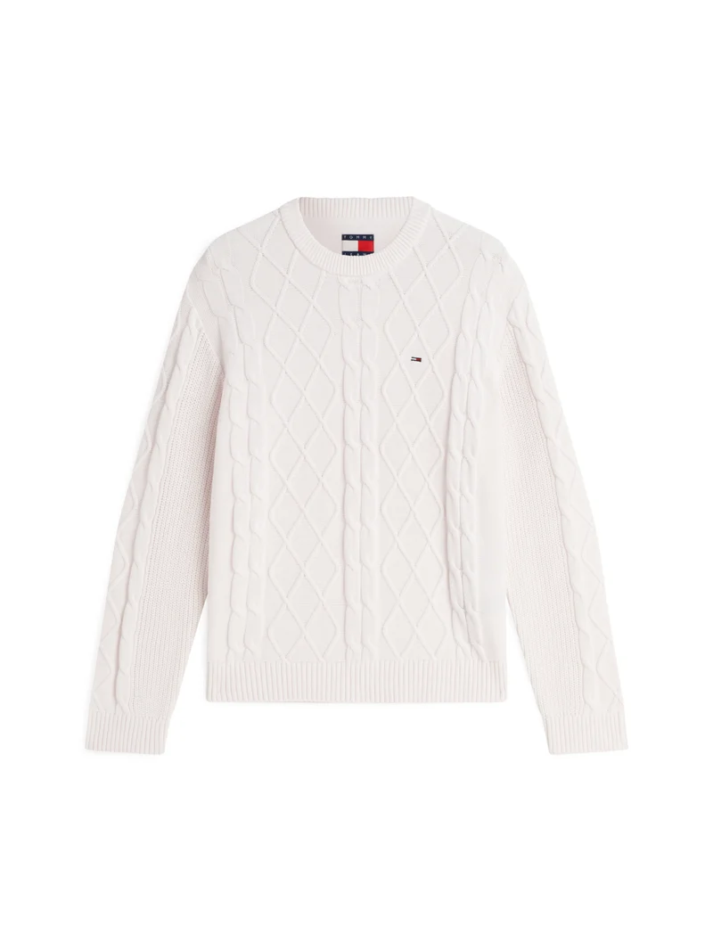 Tommy Flag Pullover mit Zopfmuster