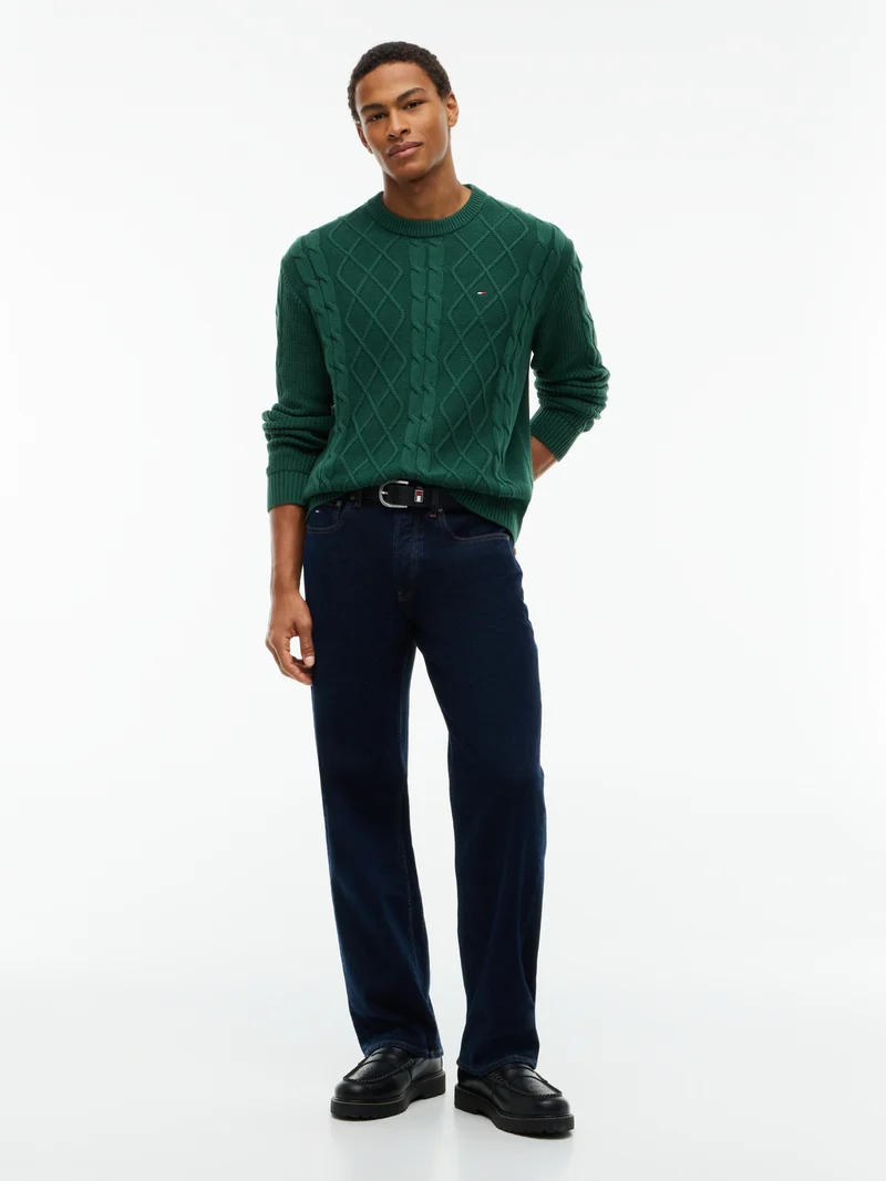Tommy Flag Pullover mit Zopfmuster