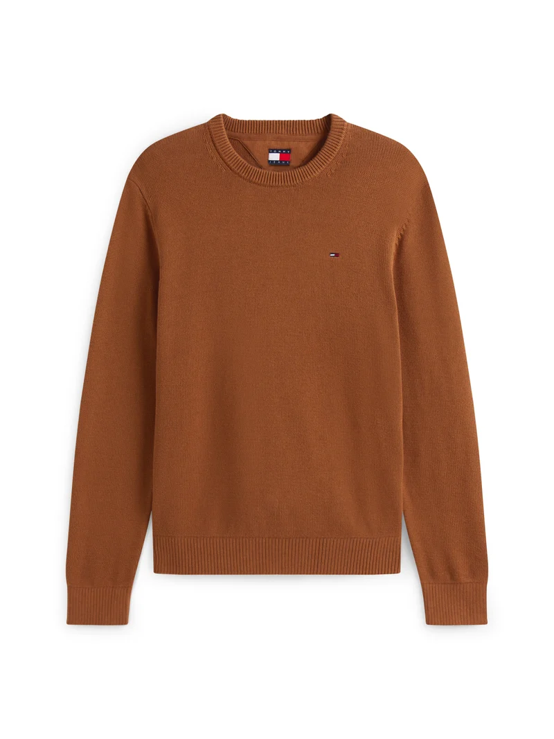 Tommy Flag Slim Fit Strukturpullover