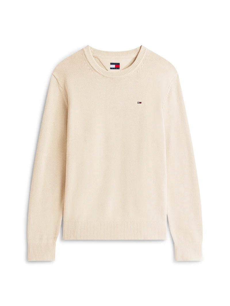 Tommy Flag Slim Fit Strukturpullover