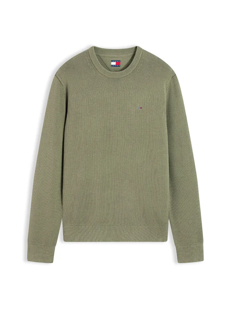 Tommy Flag Slim Fit Strukturpullover