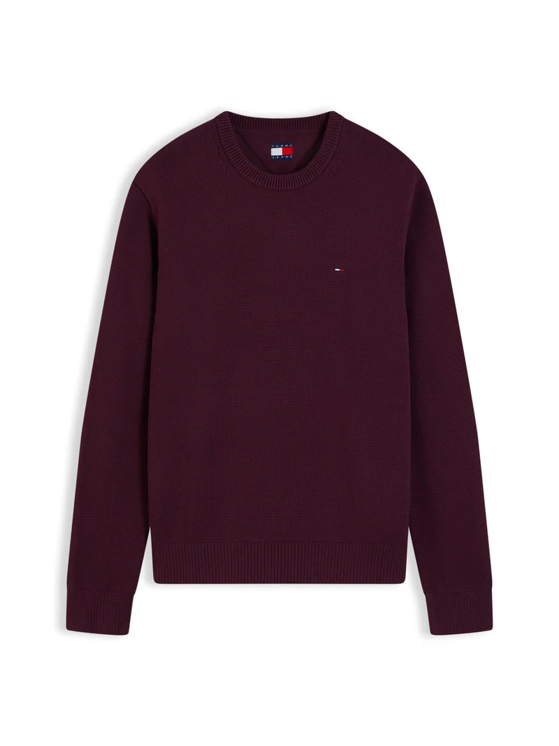 Tommy Flag Slim Fit Strukturpullover