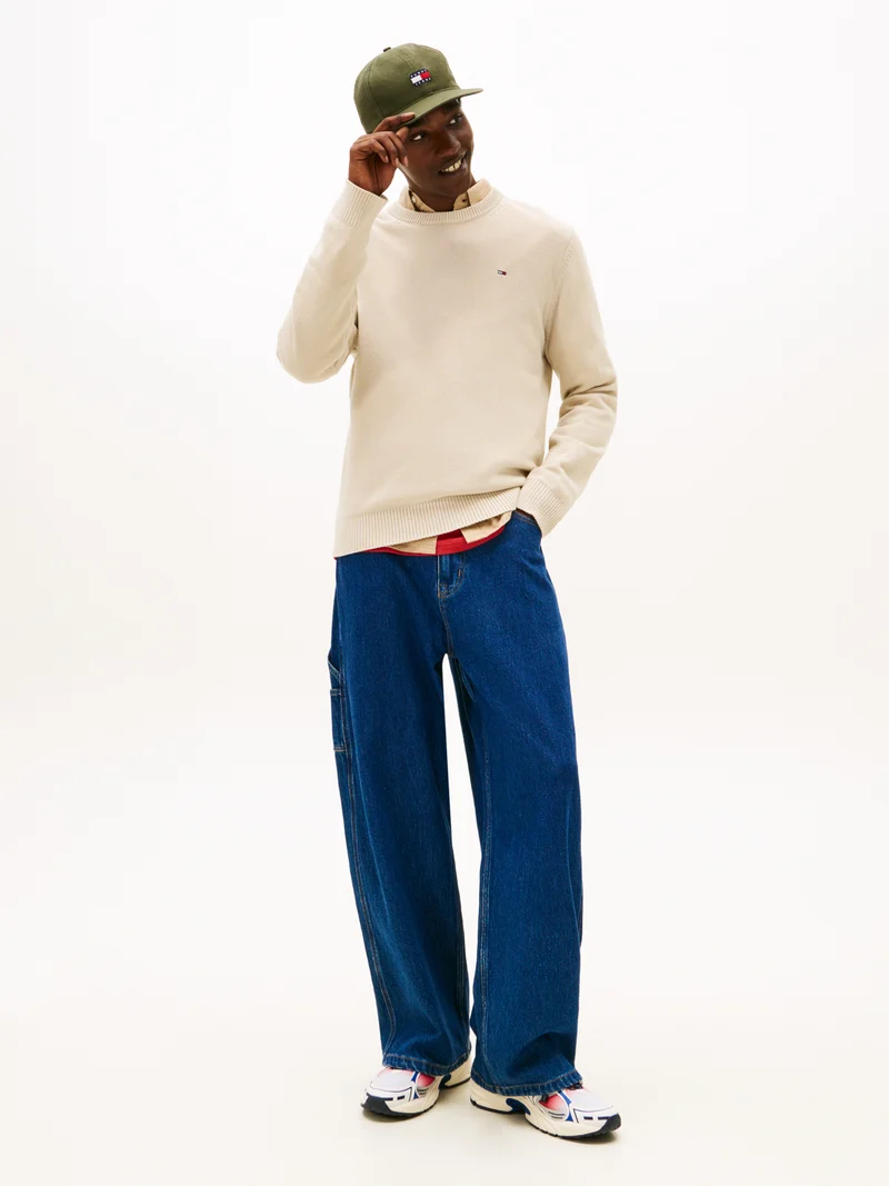 Tommy Flag Slim Fit Strukturpullover