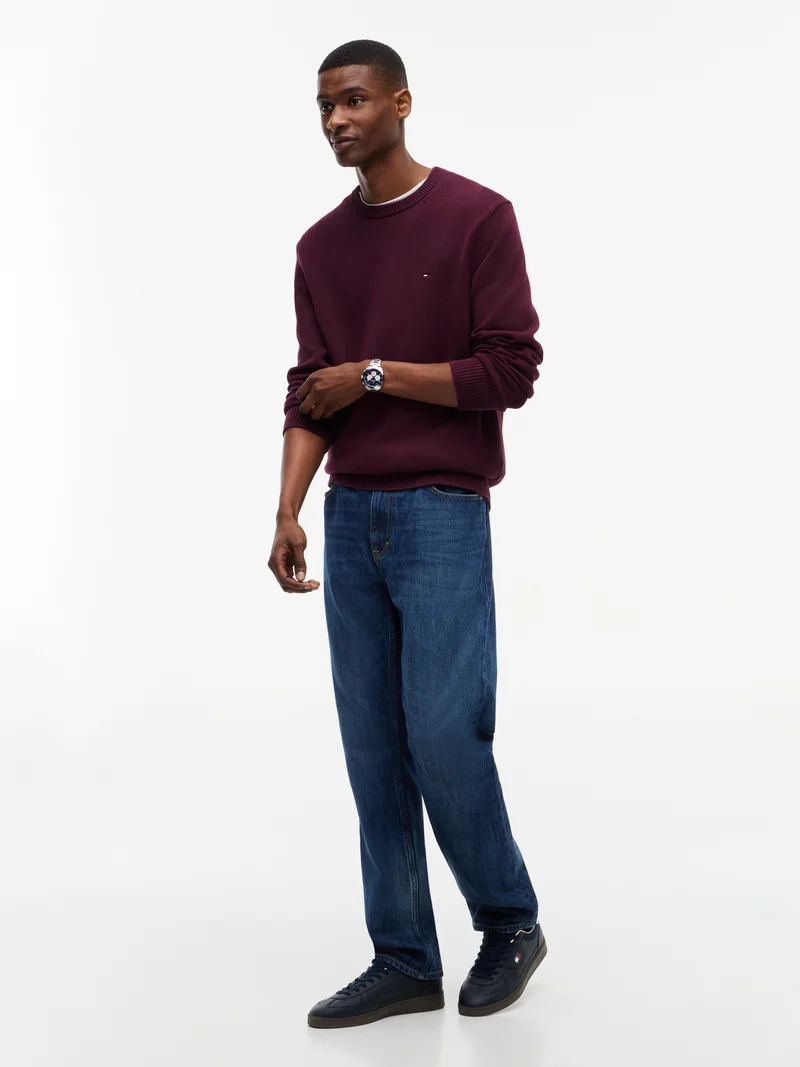 Tommy Flag Slim Fit Strukturpullover