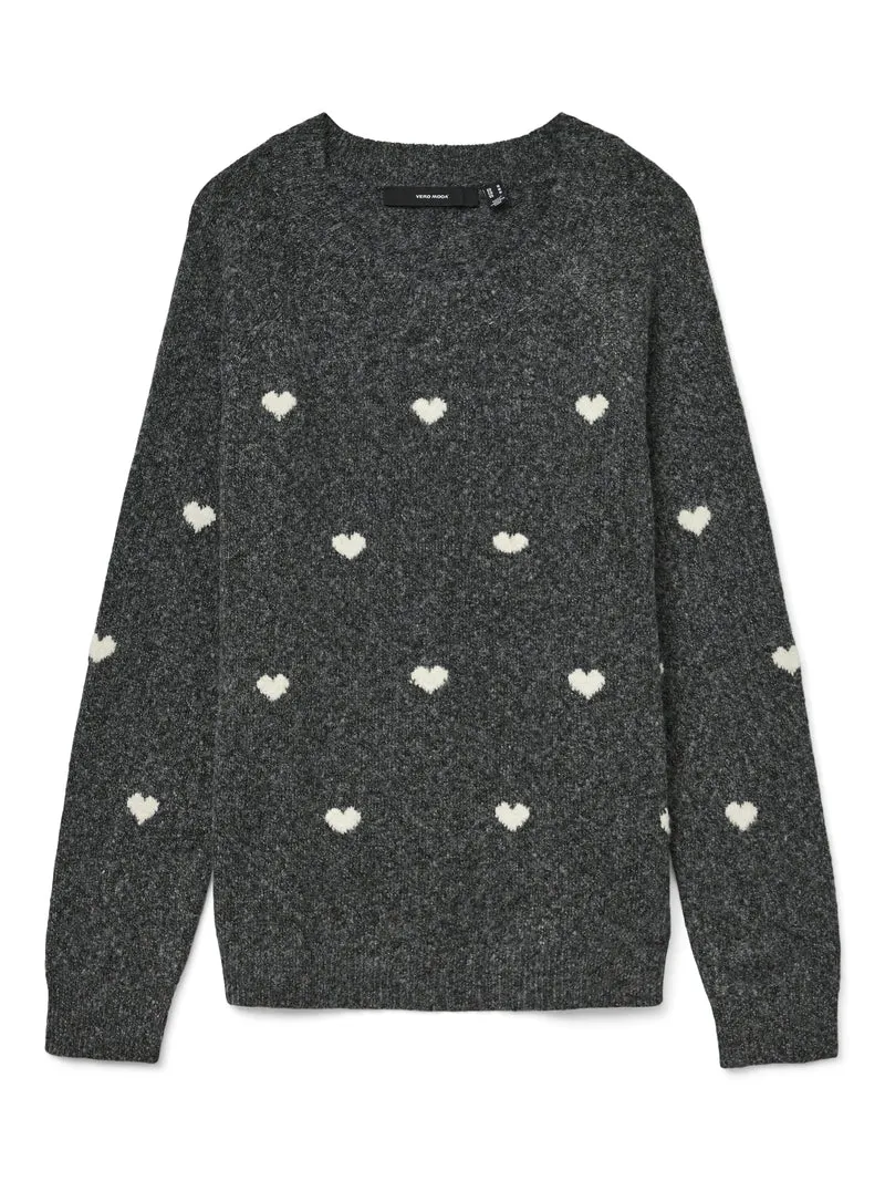 DOFFY Strickpullover mit Herzmuster