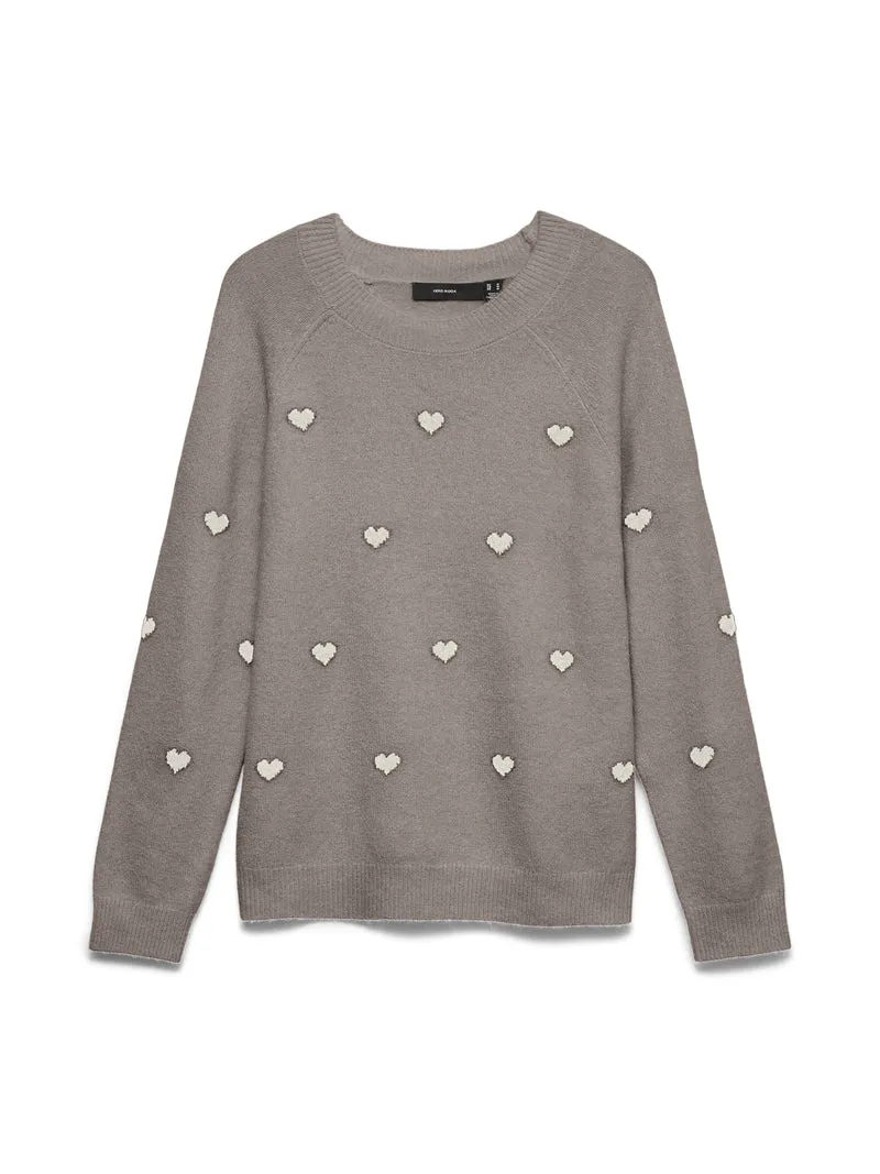 DOFFY Strickpullover mit Herzmuster