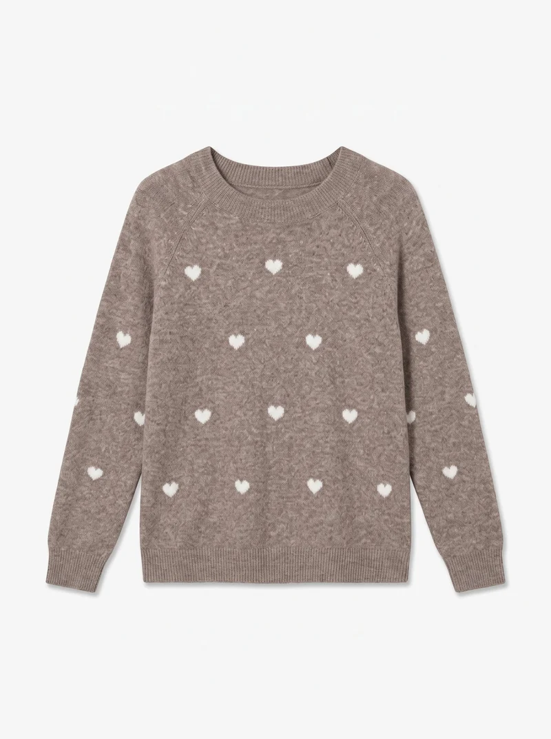 DOFFY Strickpullover mit Herzmuster